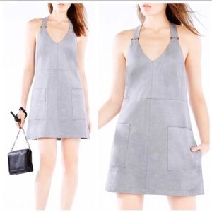BCBGMaxAzria gray faux suede dress